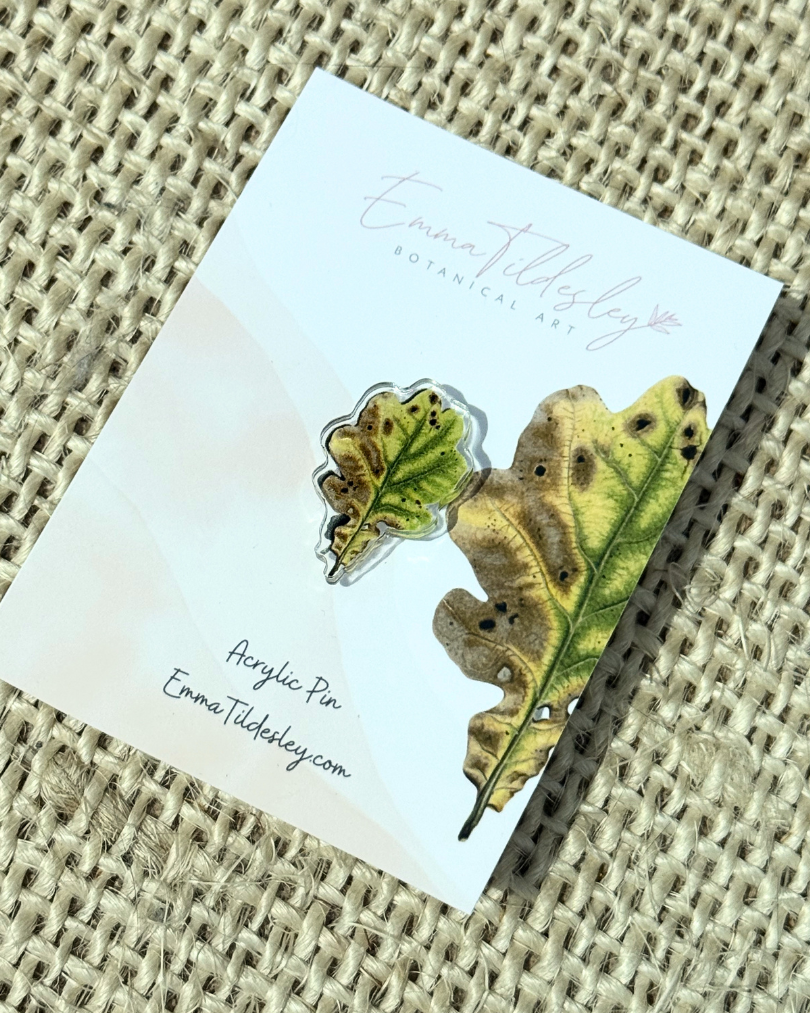 Acrylic Pin: Autumn Leaf