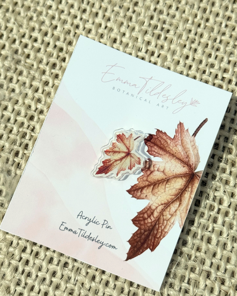 Acrylic Pin: Heuchera Leaf