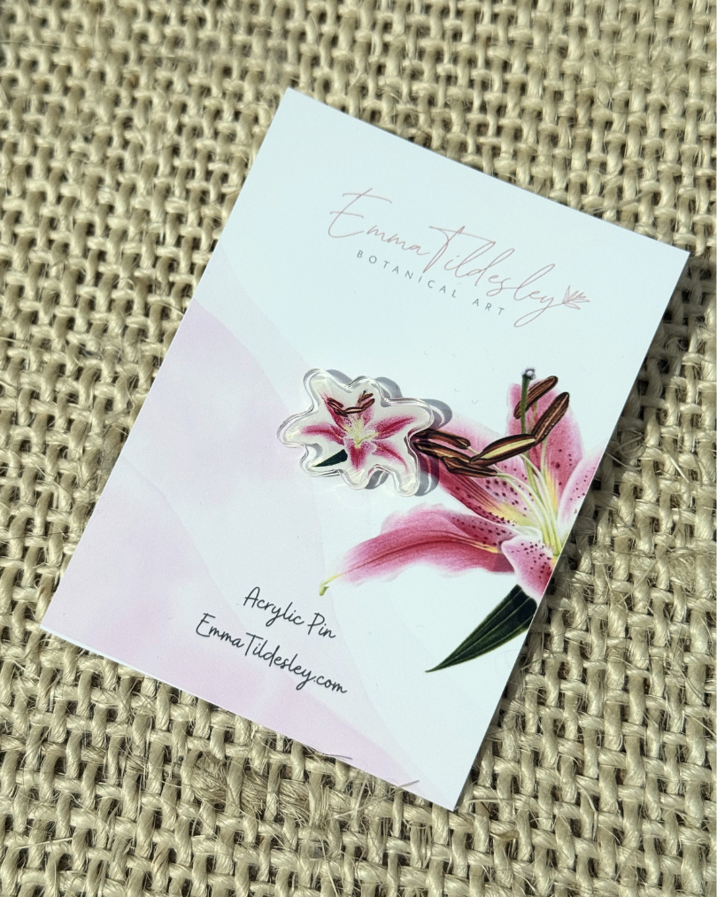 Acrylic Pin: Stargazer Lily