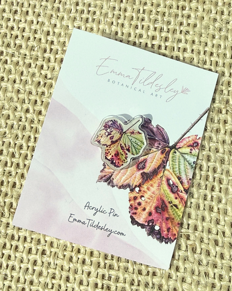 Acrylic Pin: Variegated Autumn Leaf