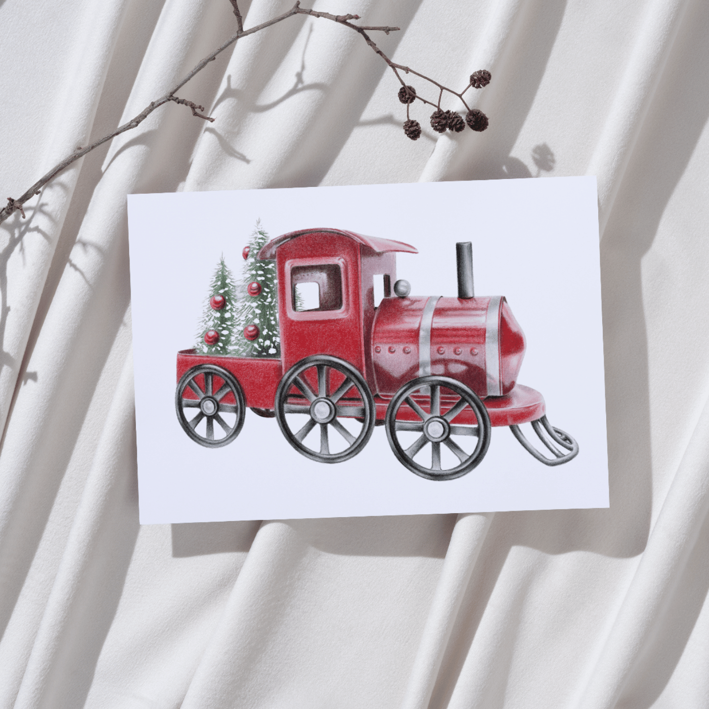Greeting Card: Christmas Train