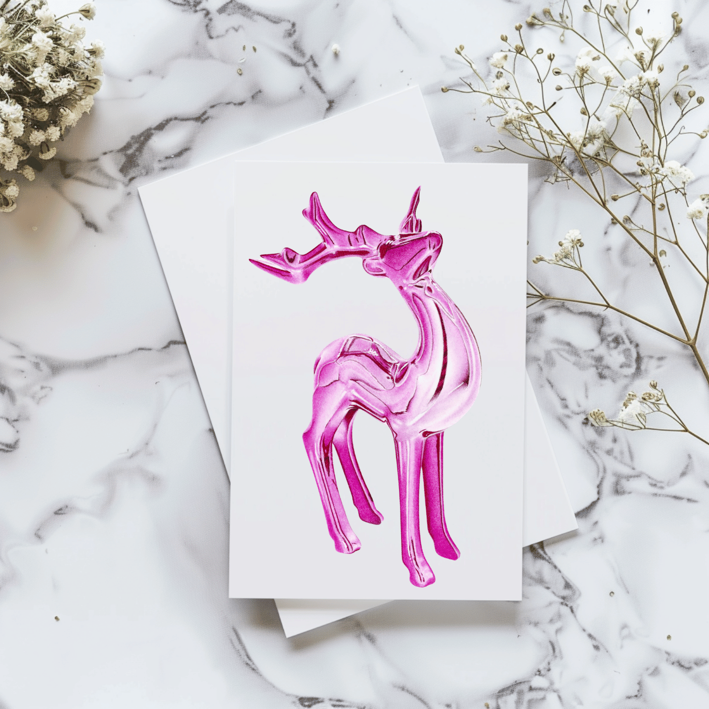 Greeting Card: Chrome Reindeer
