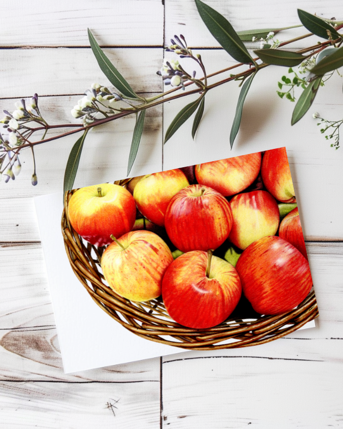 Postcard: Apples in a Basket